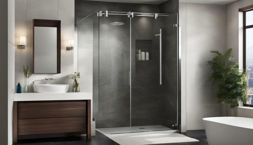 48-inch frameless shower door