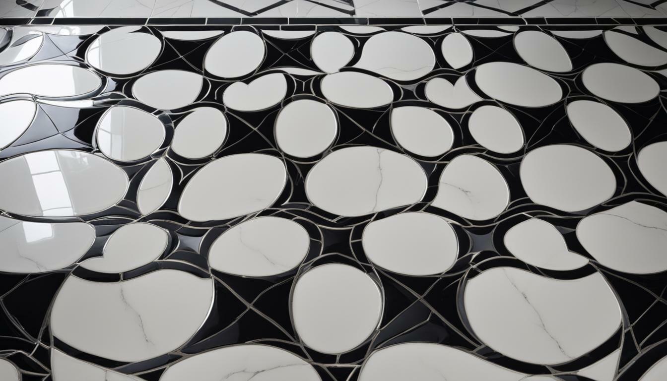 white tile with black grout